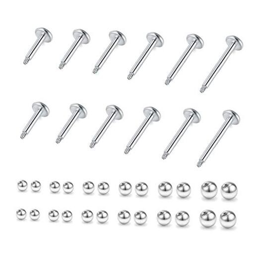  16G Surgical Steel Tragus Cartilage Helix Earrings Studs Replacement Balls 18G