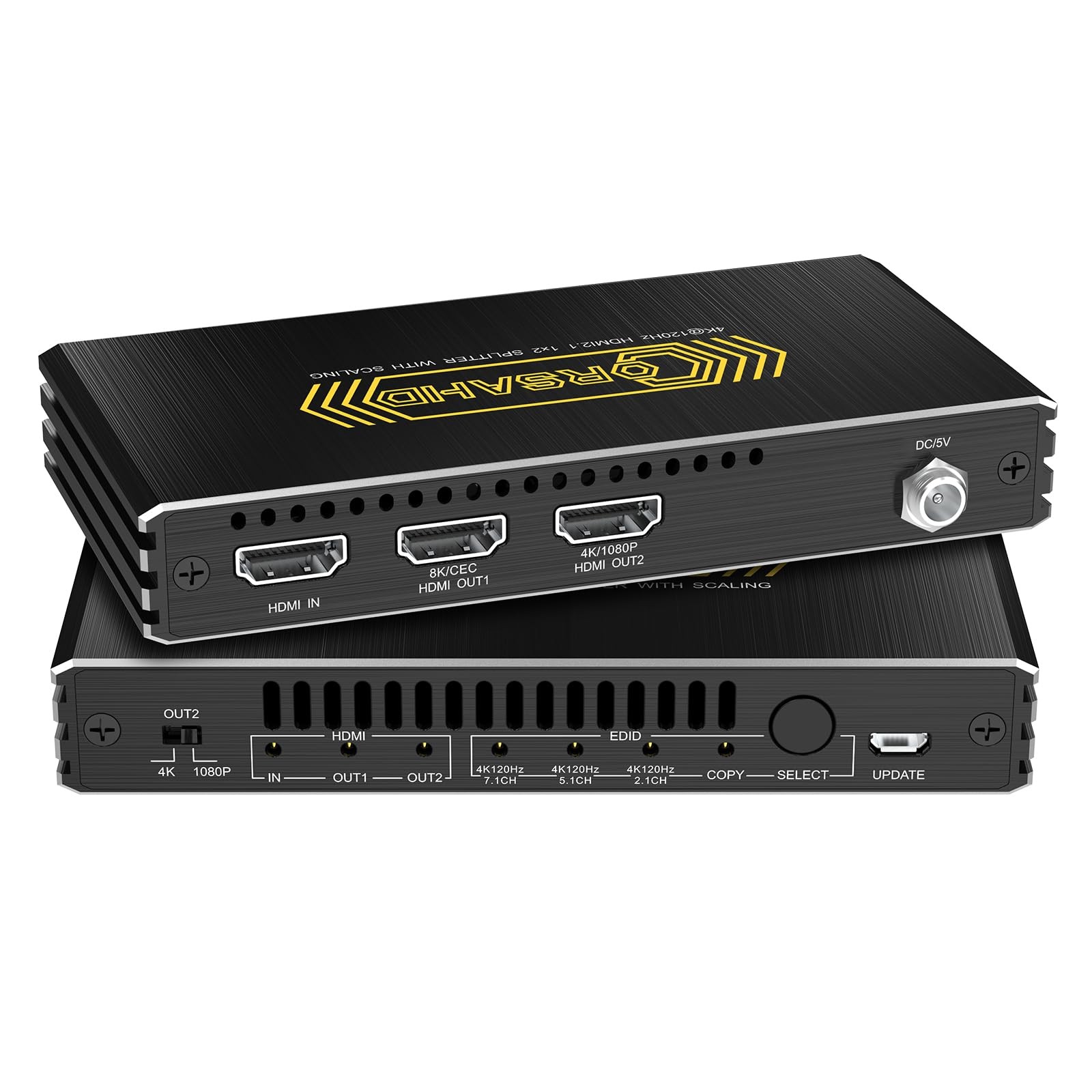 8K60Hz 4K120Hz HDMI 2.1 Splitter 1 in 2 Out,48 Gbps,HDCP 2.3,Supports VRR,ALL...