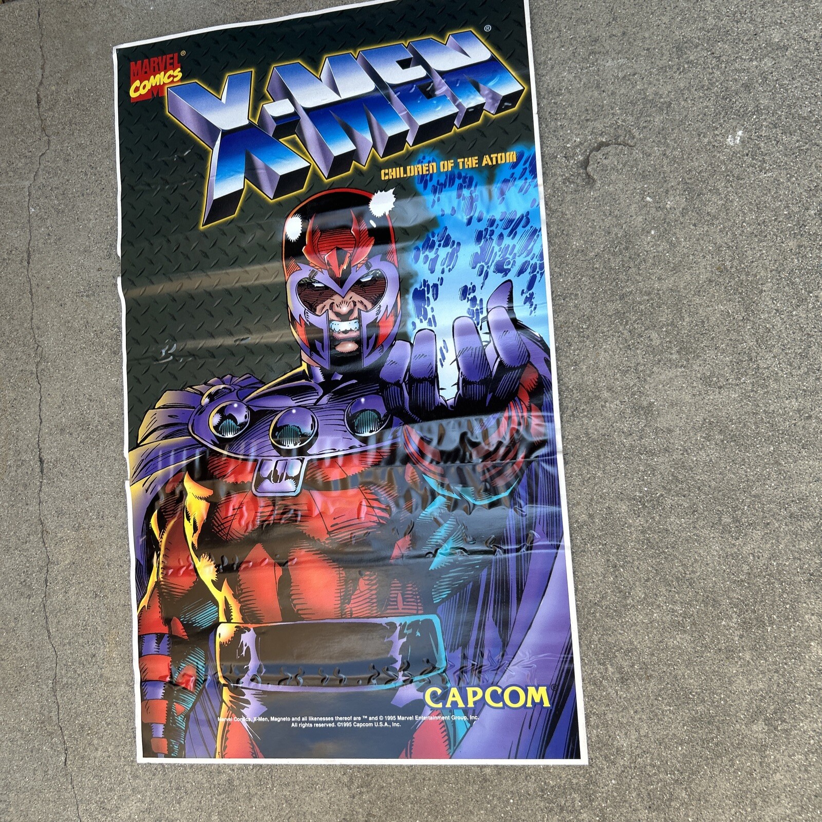 1 Old Bubbled X-Men Capcom Cabinet Sticker Original factory Arcade video Game