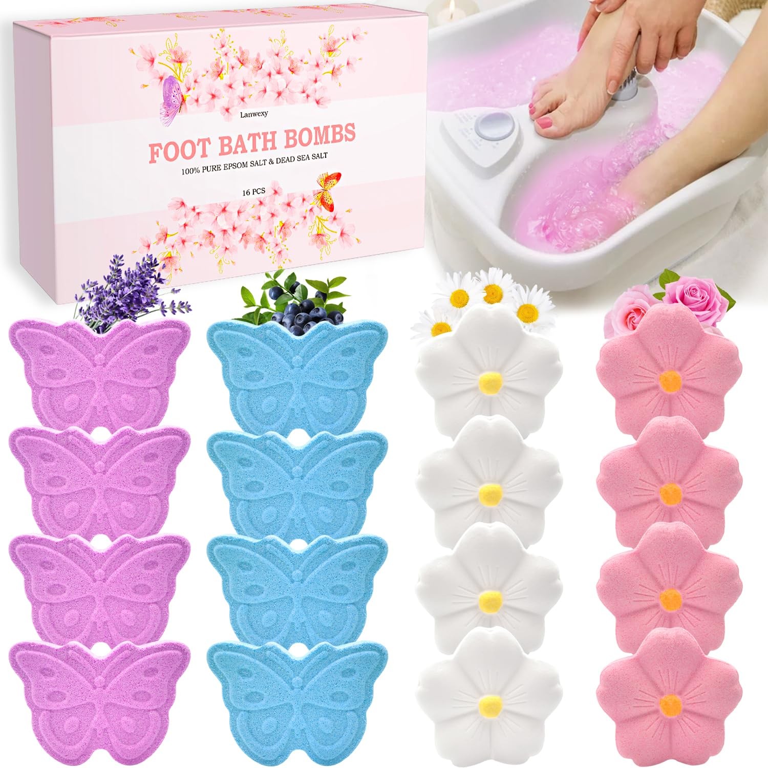 Bath Foot Bombs, 16 Pack Soak with Salt and 1 Count (Pack of 16) 