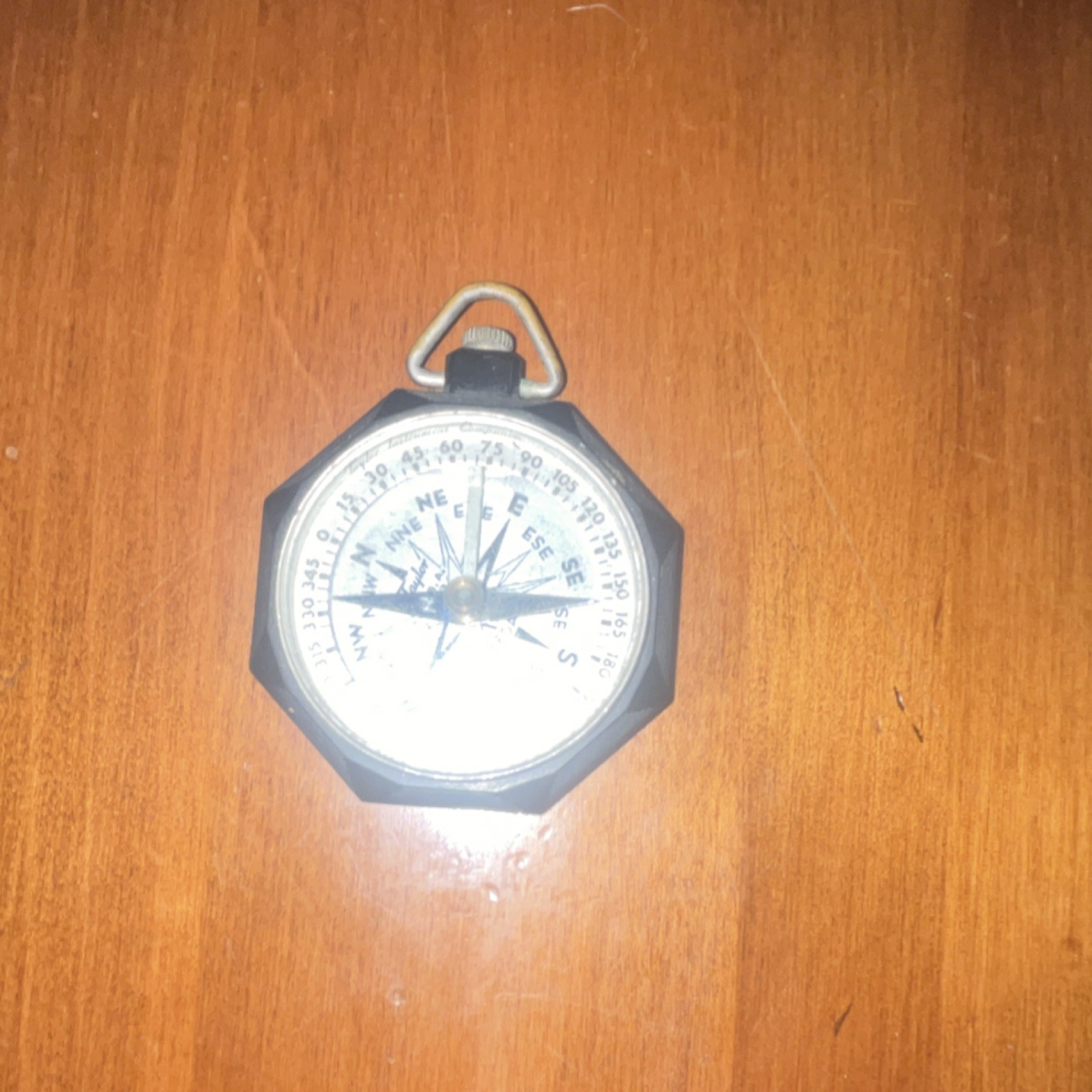 Octagonal Maritime Compass Engraved Star Design Magnetic Metal