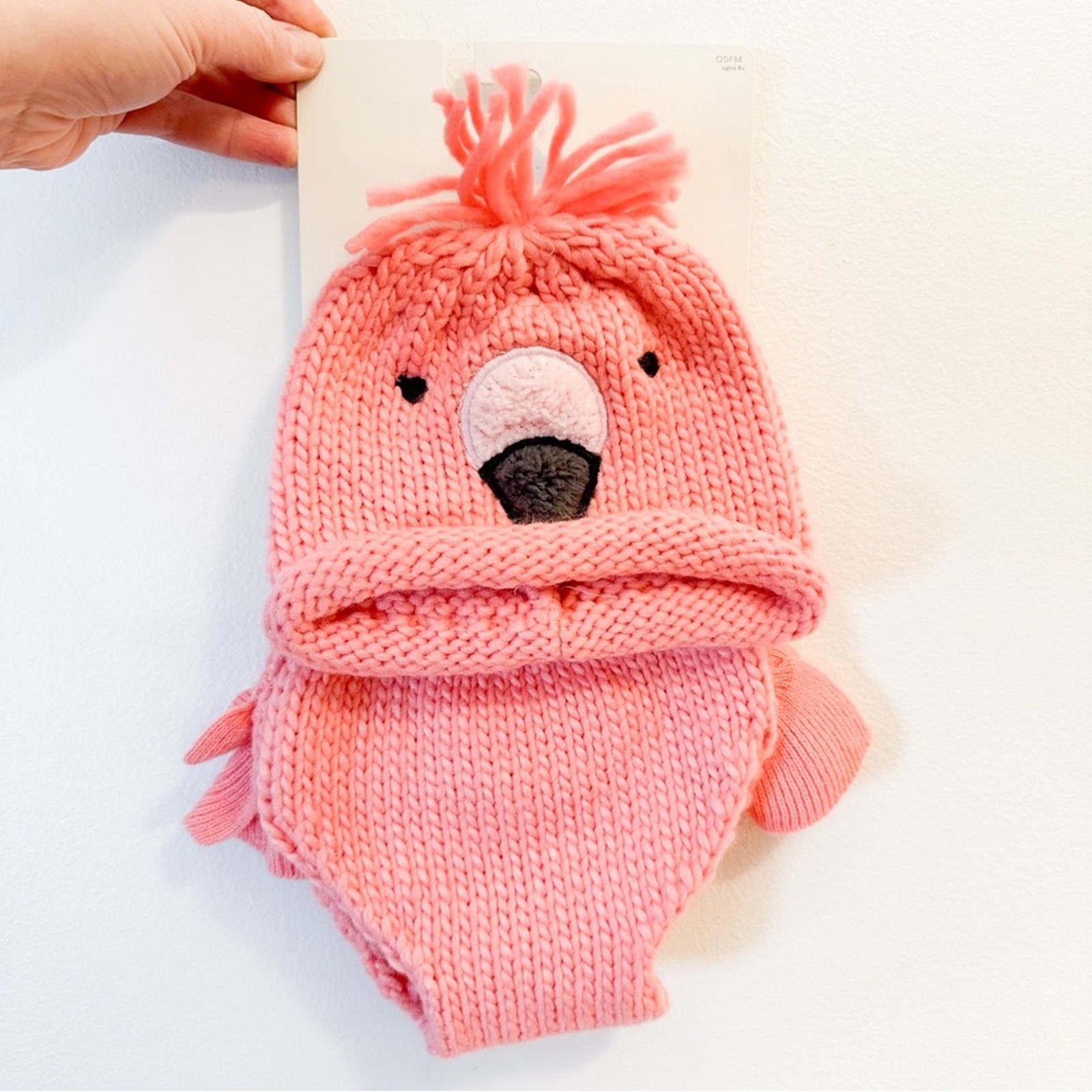 Cloud Island Flamingo Sweater Knit Hat Diaper cover Pink Newborn Photo Shoot NEW