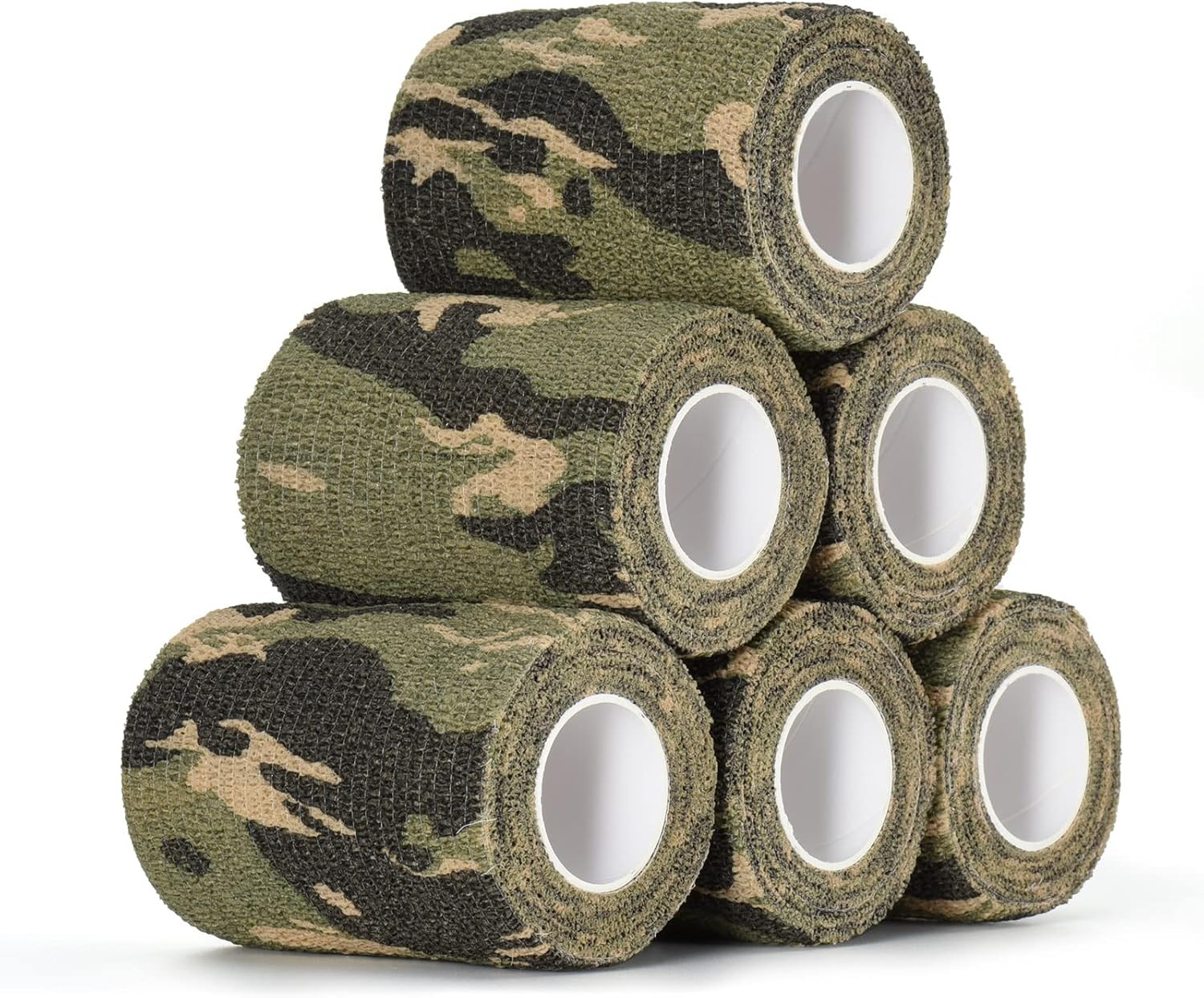 6Pcs Camo Tape Camouflage Self Adhesive Wrap Cohesive Bandage 3' X 5 Yards, Spor
