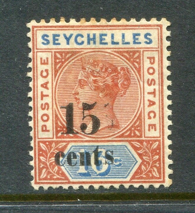 Seychelles #24 Victoria Surcharge 15 C. [Mint Hinged]