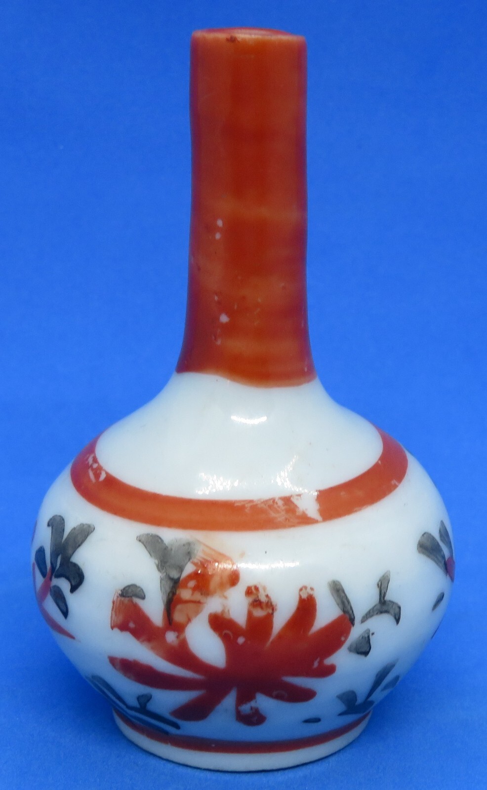 Japanese Kutani vintage Victorian Meiji Period oriental antique bottle vase A