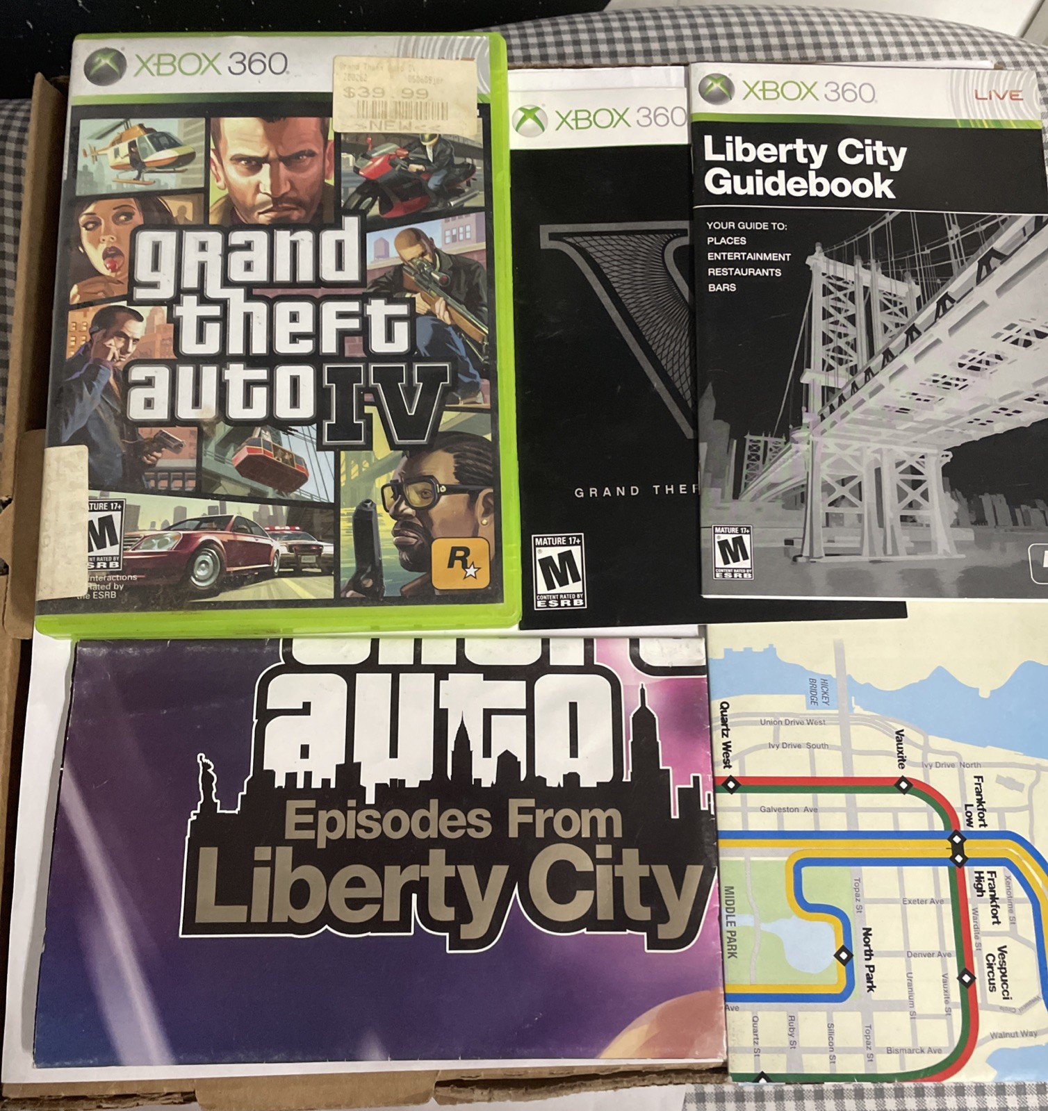 Grand Theft Auto 5 Xbox 360 Case Map & Manual ONLY NO GAME DISC