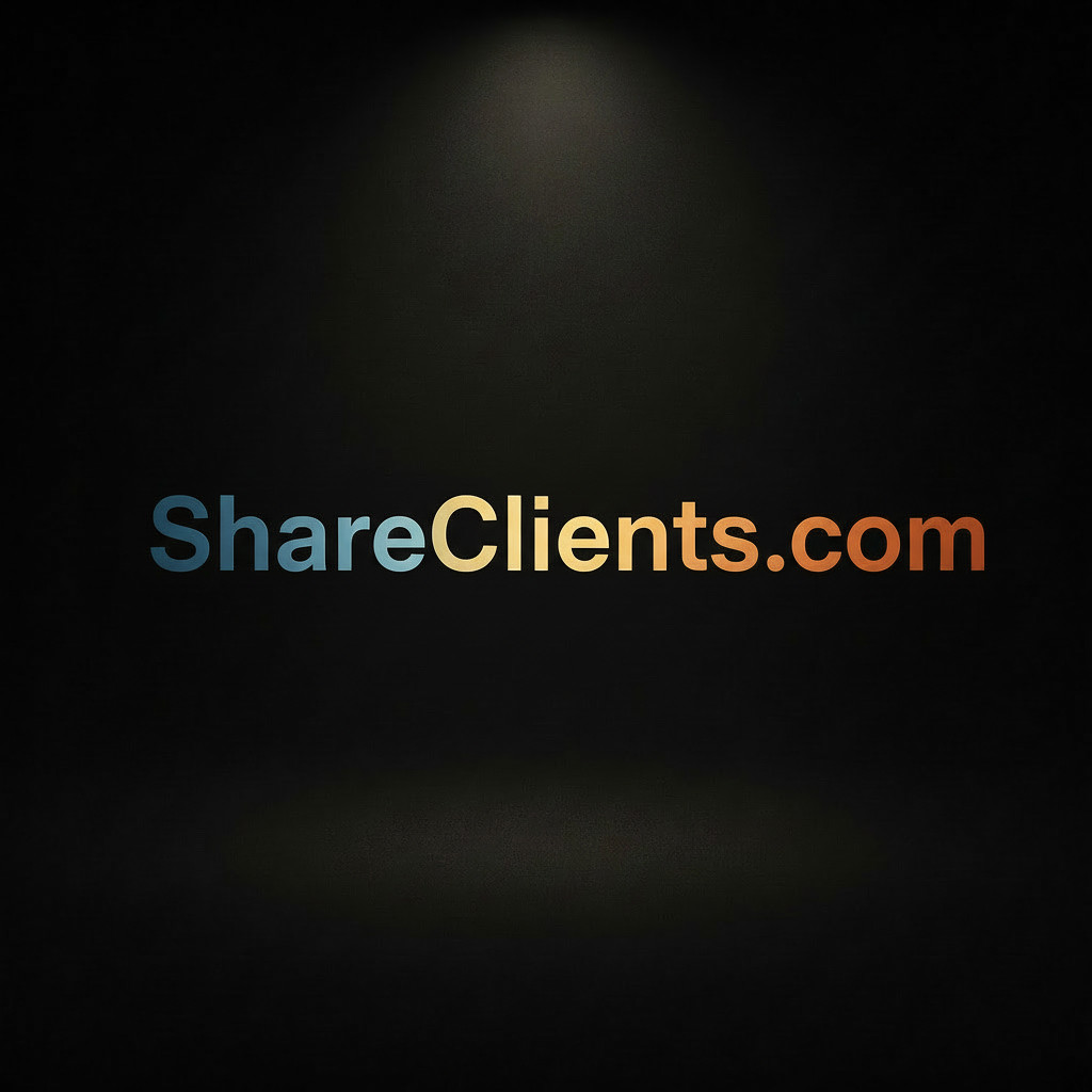 ShareClients.com - Premium 2-Word .COM Domain Name Clients Referrals Business