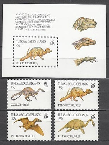 Turks and Caicos - Mail Yvert 1050/3+H,133 ** Mnh Prehistoric Fauna