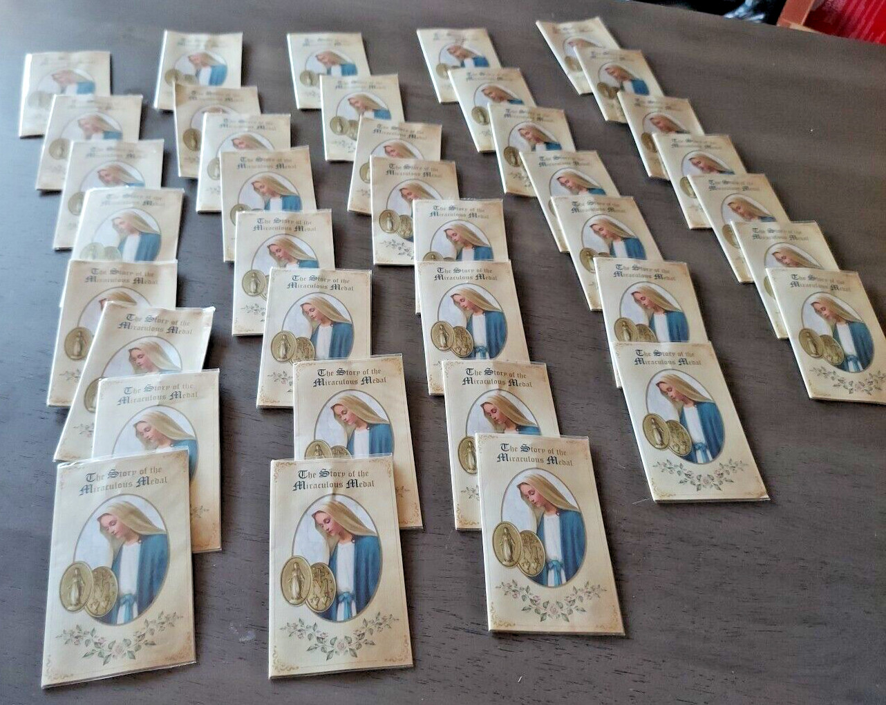 THE MIRACULOUS MEDAL silver tone oval Virgin Mary blessing charm NEW