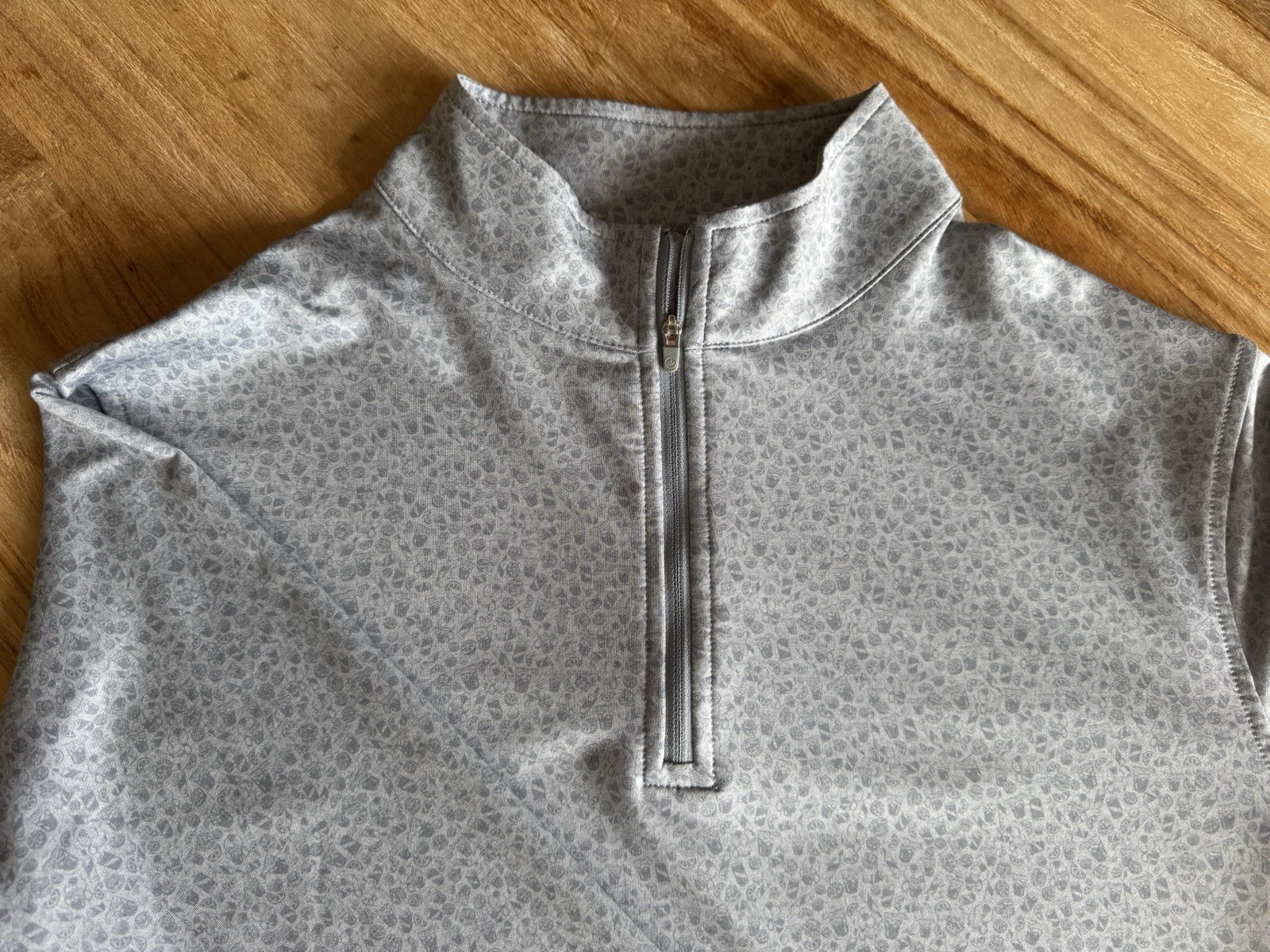 Mens Peter Millar Perth Performance Cocktail Drinks Golf Quarter Zip M Grey NWOT