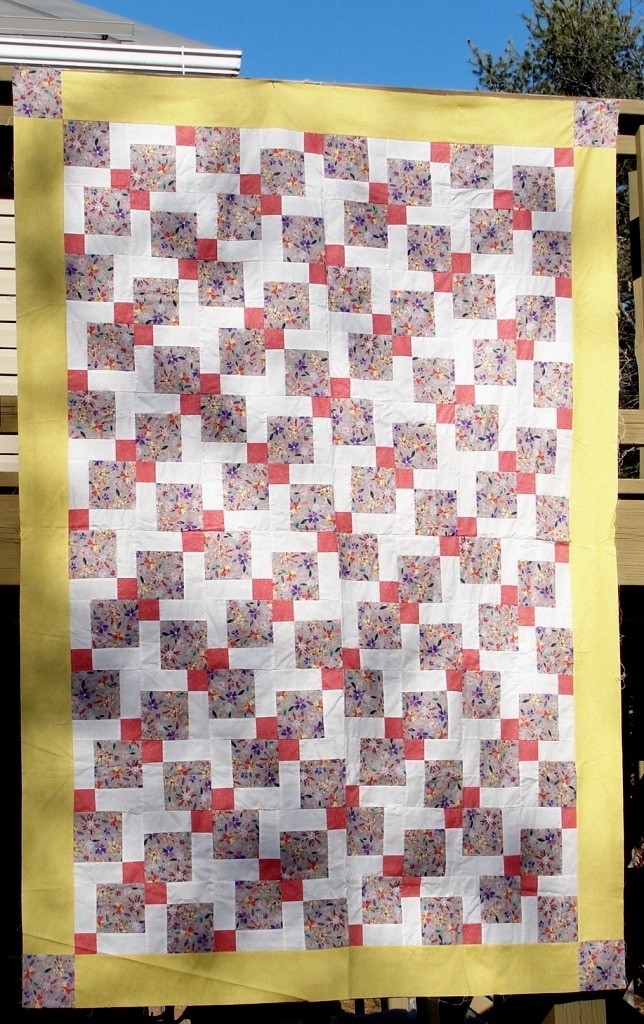 Handmade Unfinished Quilt Top 61" x 86"   (Top Only)    Springtime  $95.00