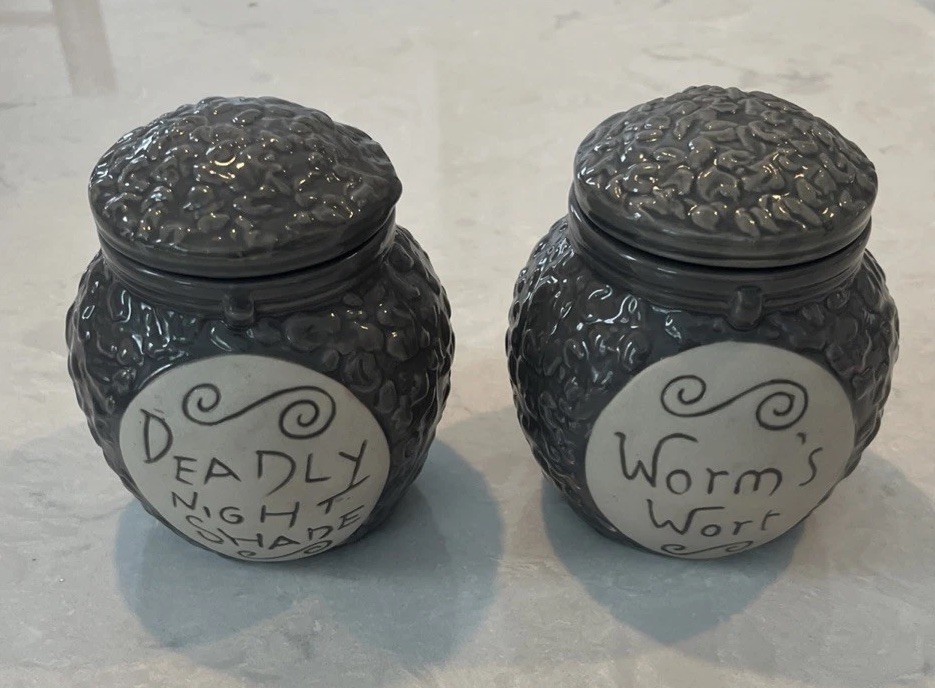Set Of Two Trinket Jar Set Nightmare Before Christmas Disney Excellent Burton