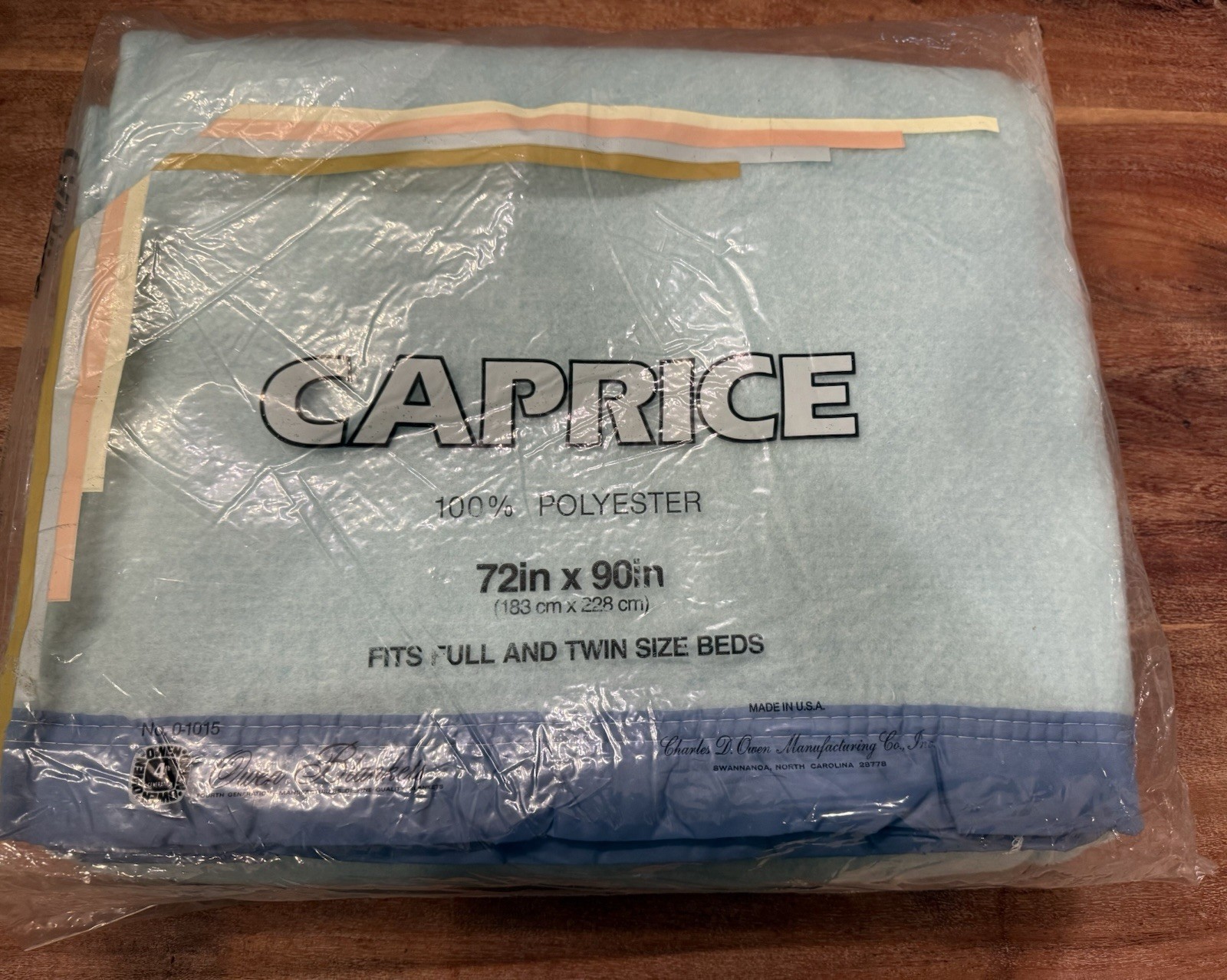 NEW Vintage Owen Caprice Blanket Blue 100% Polyester Twin/Full Size 72 x 90