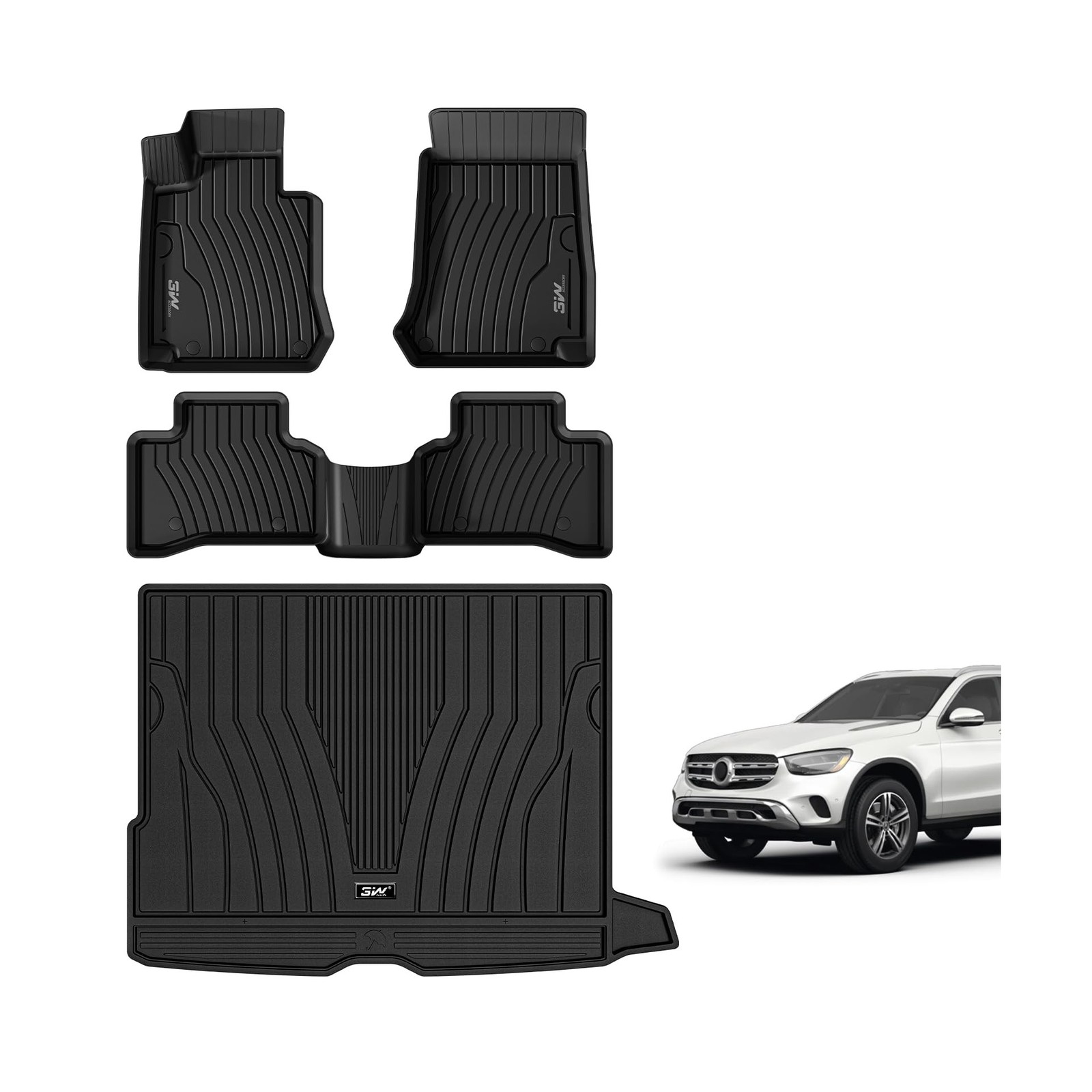 3W Floor Mats and Cargo Liner Compatible for Mercedes Benz GLC 2016-2022, TPE...