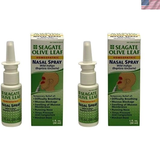 Products Homeopathic Olive Leaf Nasal Spray 1 oz Bottle, 2 Pack, 1 Fl Oz Pack...
