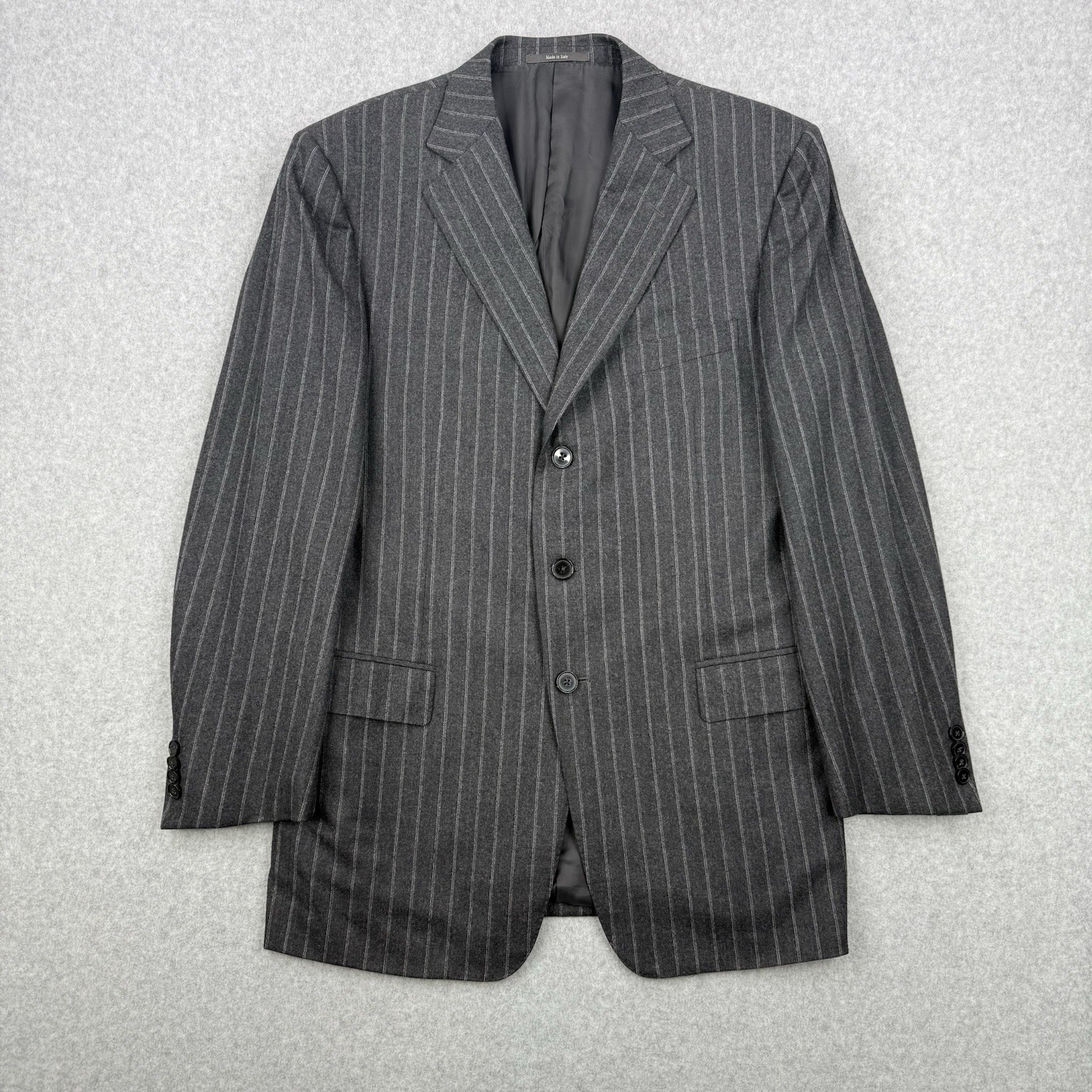 Ermenegildo Zegna Blazer Mens 54R Gray Striped Neiman Marcus Wool Sports Coat