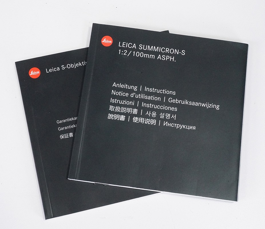 LEICA 100/2 SUMMICRON-S ASPH. INSTRUCTION BOOK/227045