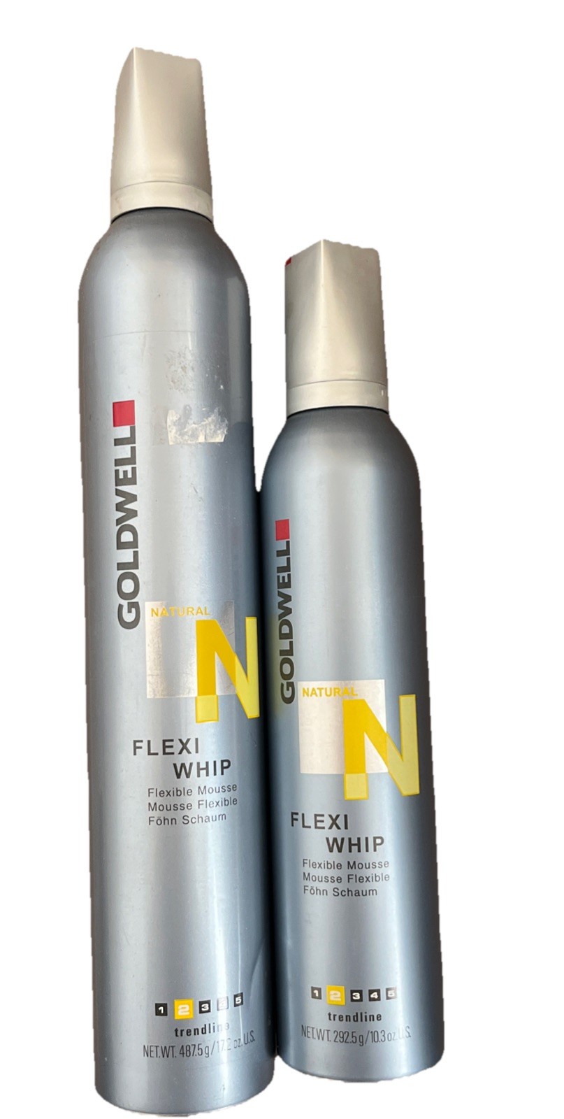 2 Pack Goldwell Trendline Flexi-Whip Flexible Mousse 10.3 oz & 17.2 Oz