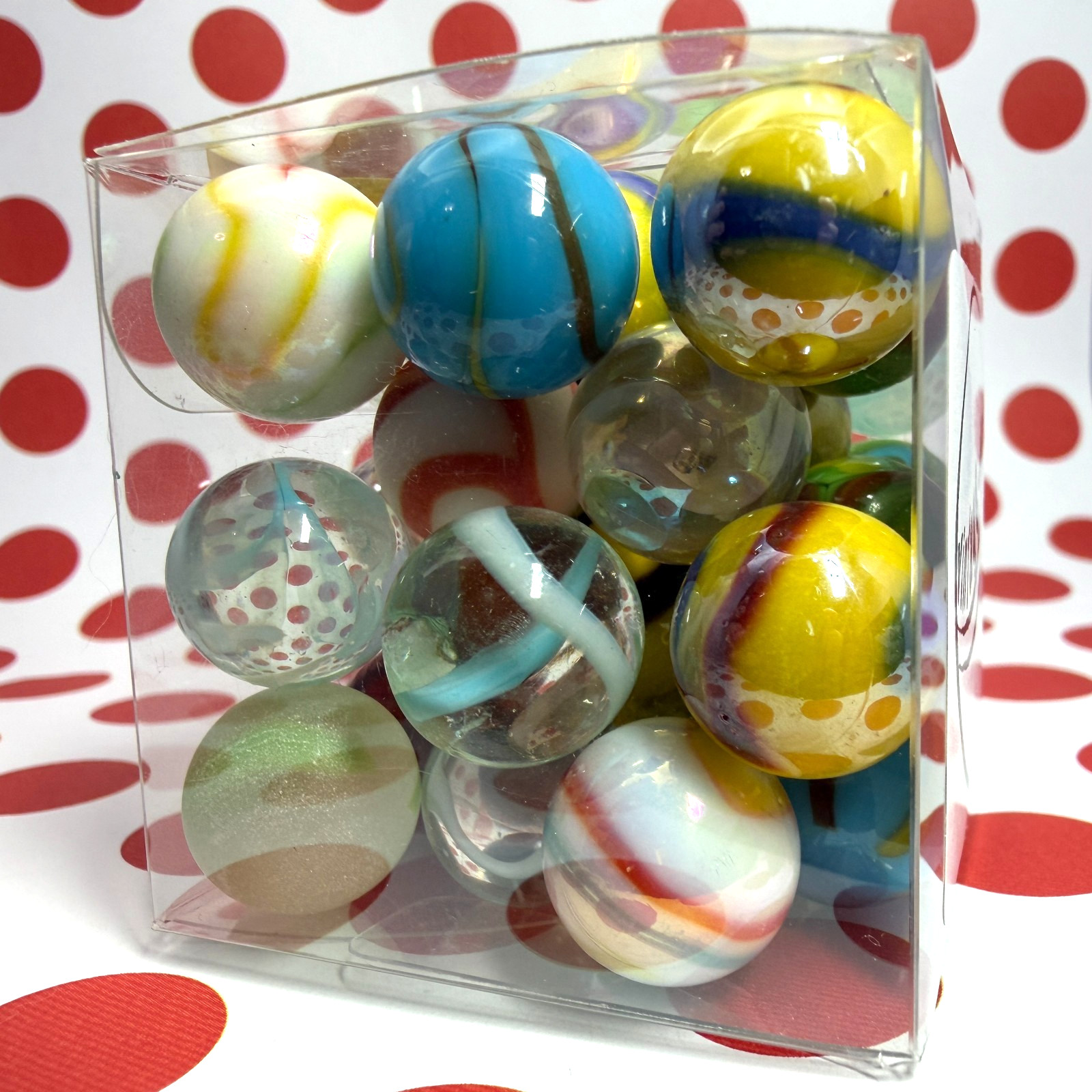 Vacor De Mexico Lot of  32 Mint 5/8" Variety Pack Swirl Vintage Marbles Box MIB