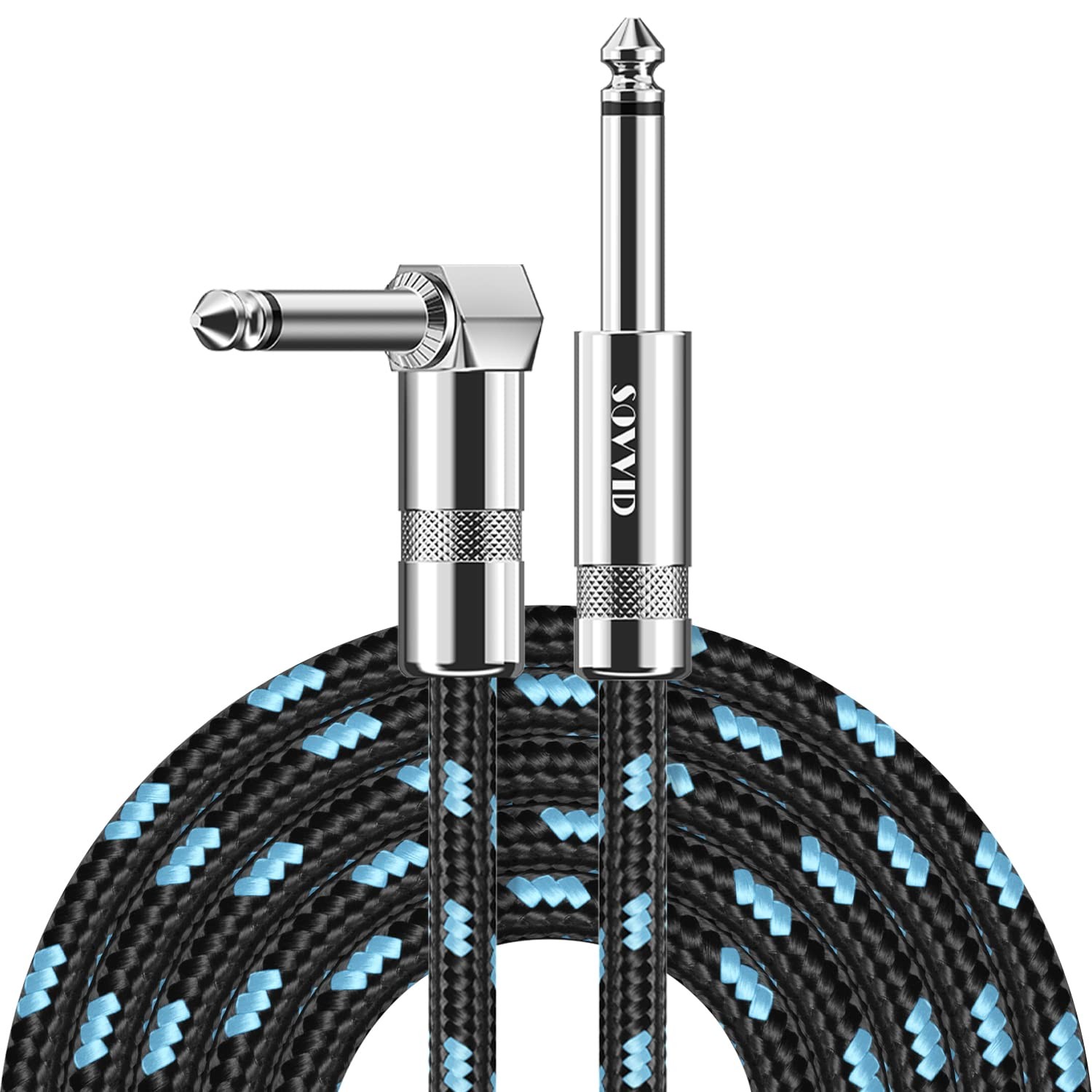 Sovvid Guitar Cable 20FT Professional Instrument 20 FT, Black Blue 