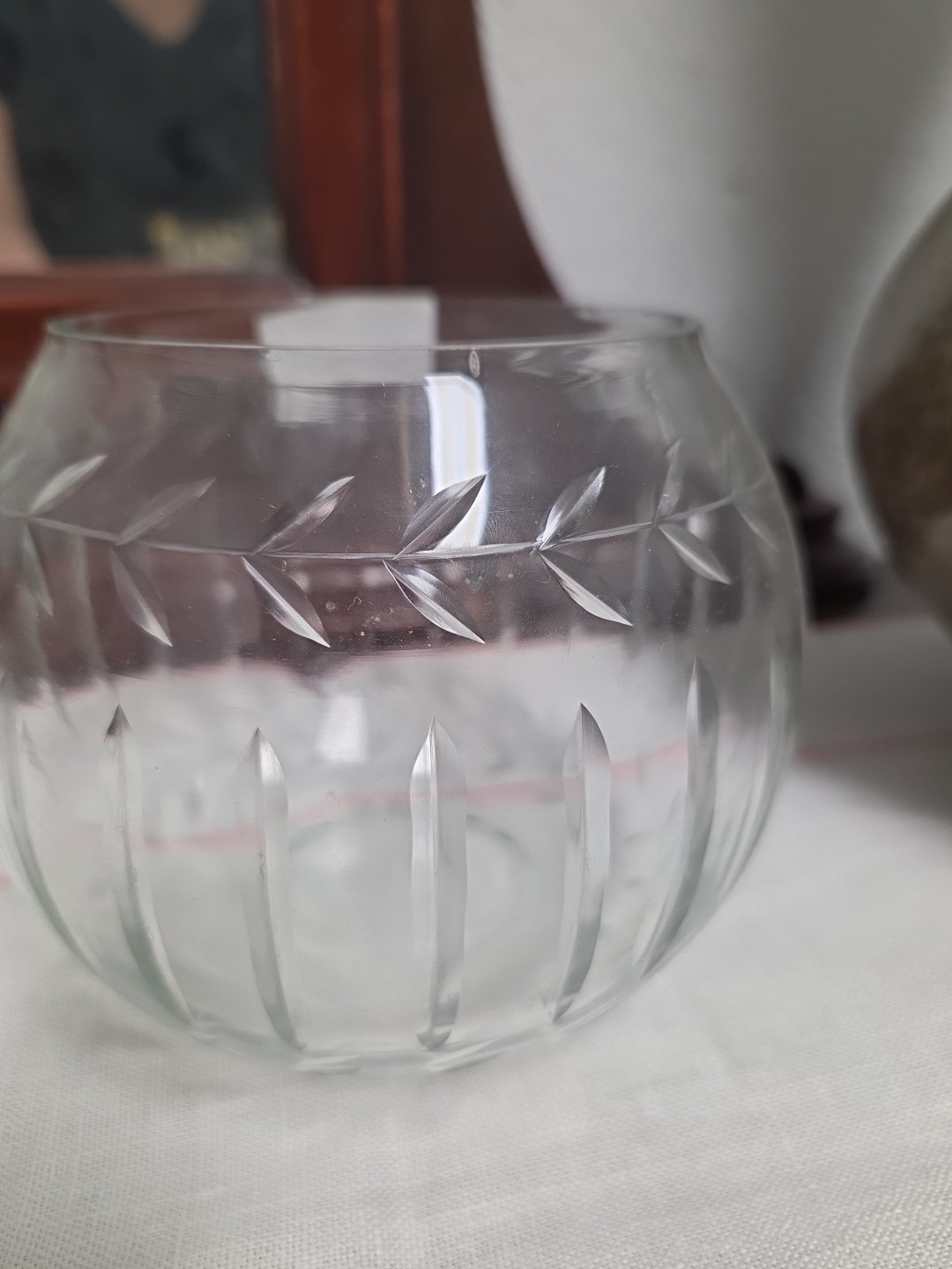 Cut glass Rose Bowl Vase 