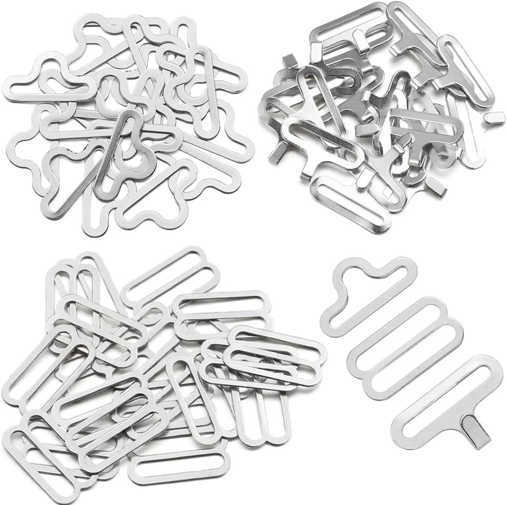 50 Sets Adjustable Bow Tie Hardware Clip Set, Metal Cravat Clip Hook Fastener fo