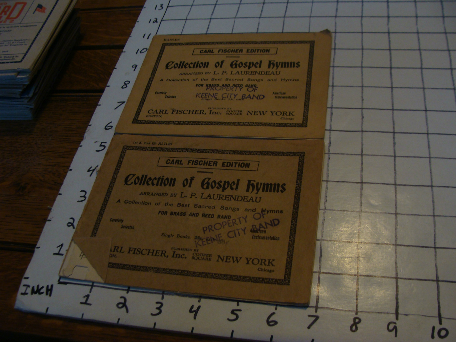 BAND BOOKS: 2 cARL fISCHER collection of Gospel Hymns 8 pages each Basses & alto