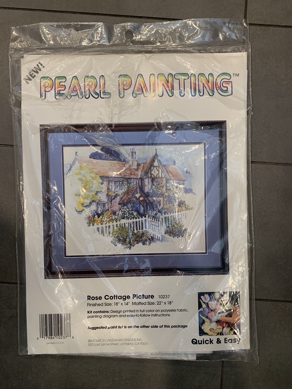 Pearl Painting Craft Kit  Cottage Roses Picture  #10237 (18x14 Candamar Designs)