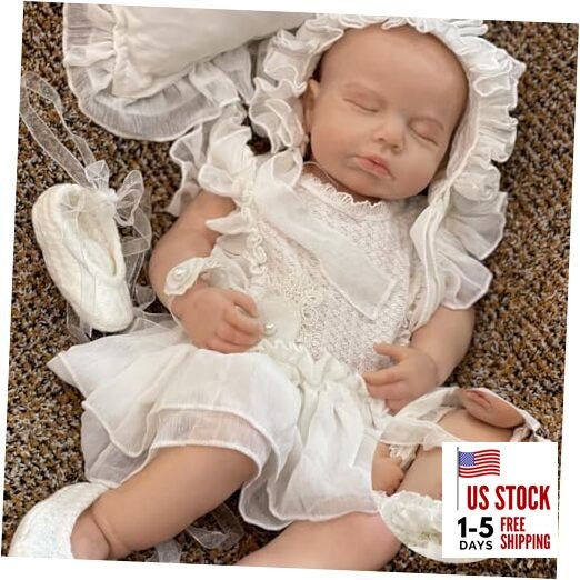  Reborn Baby Dolls Realistic Newborn 18 Inch Reborn Full Silicone Soft Body 
