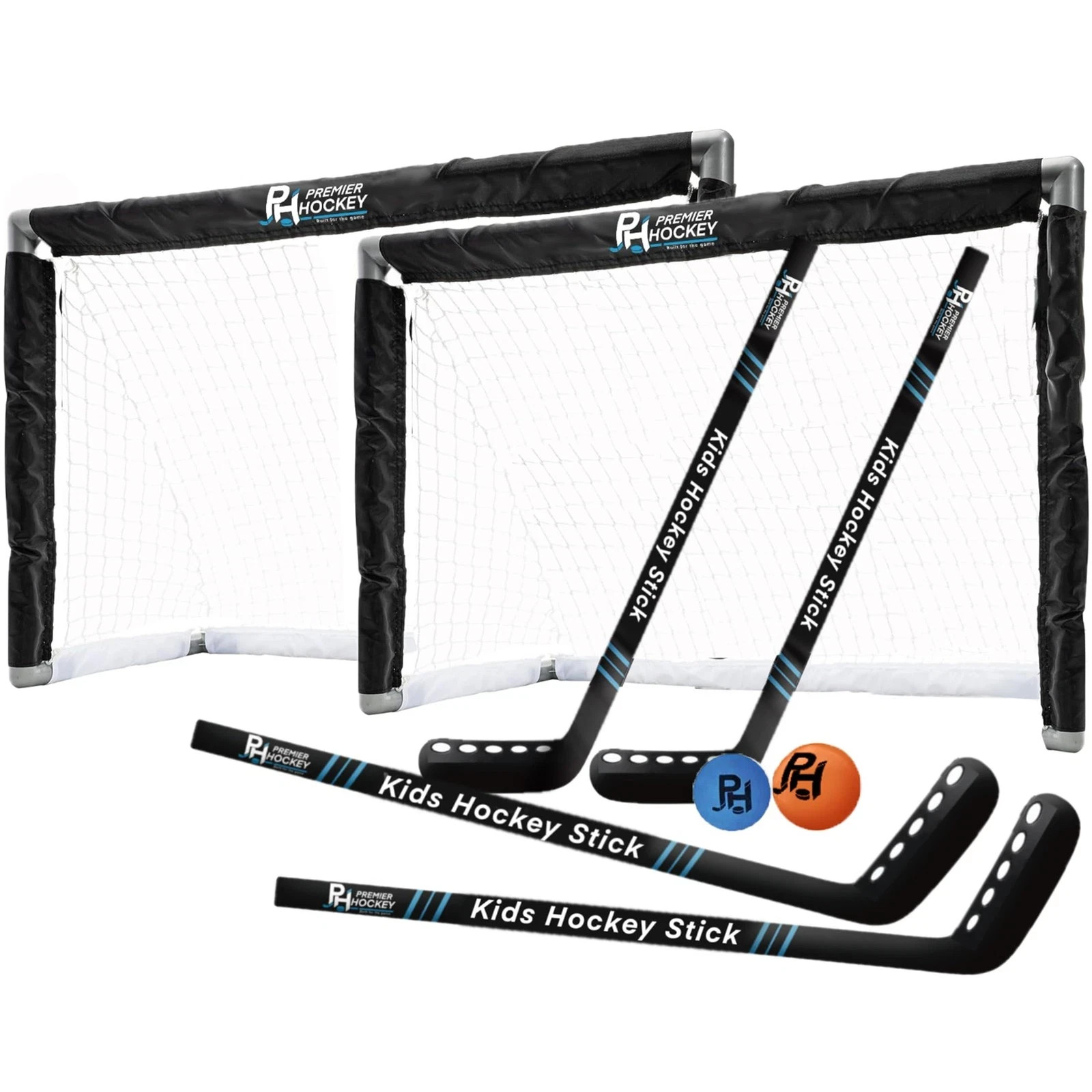 - Kids Hockey Set – (4) Sticks, (2) Mini Goals, (1) Foam & (1) Standard Balls...