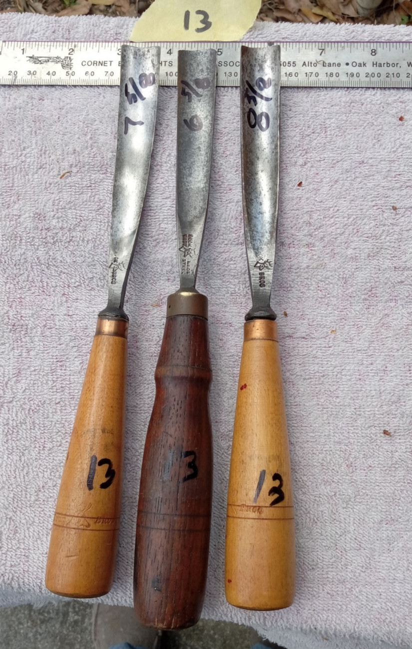3 Buck bent carving gouges.
