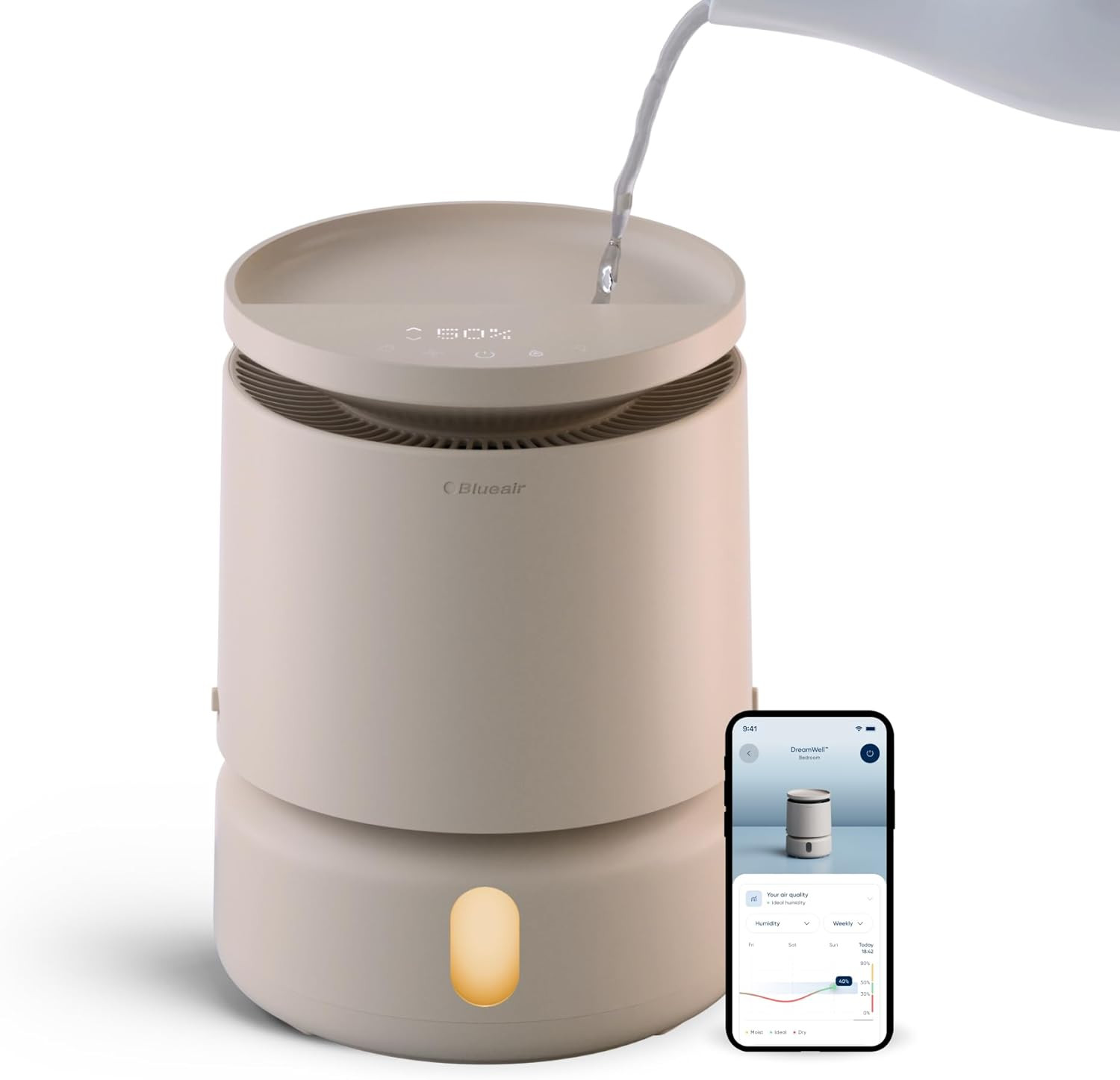 Room Humidifier - Dreamwell - 48Hr Top-Fill Mist-Free Invisiblemist Technology A