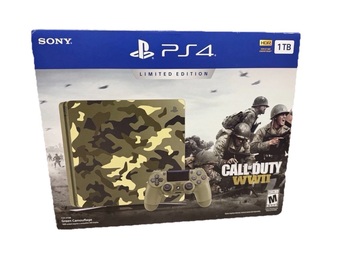 Sony PlayStation PS4 Slim Call of Duty: WWII Limited Edition 1TB Camo *SEALED*