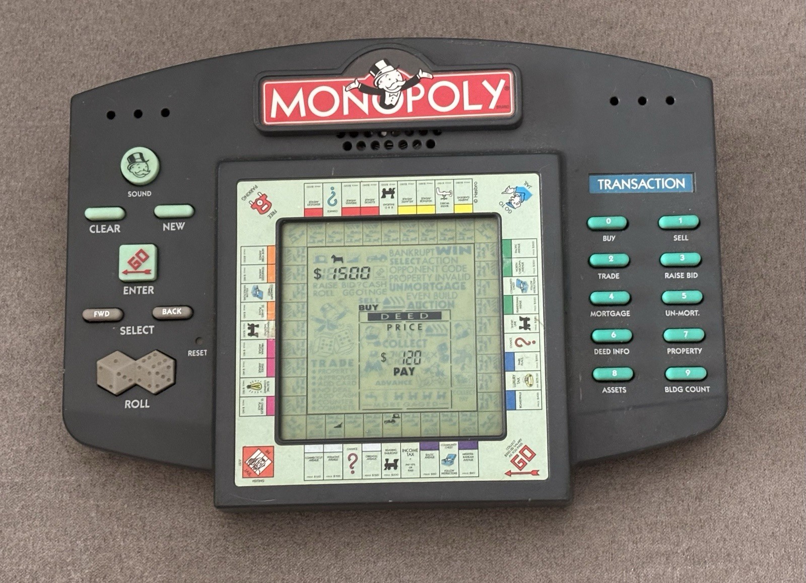 Vintage Hasbro 1997 Monopoly Handheld Electronic Game Tested Works