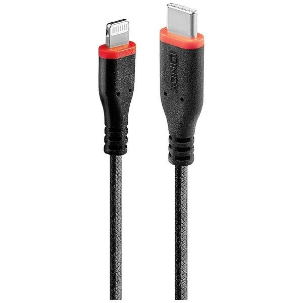 LINDY 31285 USB USB 2.0 Cable Apple Lightning Connector, USB-C® Plug 0.50m Ne
