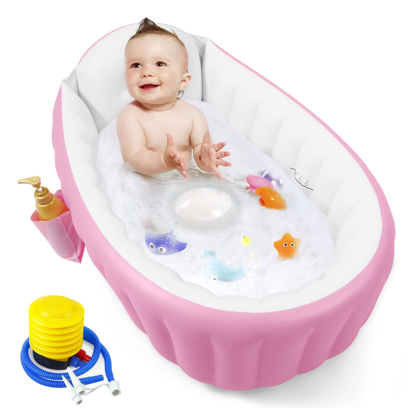 Baby Inflatable Bathtub, Portable Travel Baby Infant Bath Tub Toddler Bathtub...
