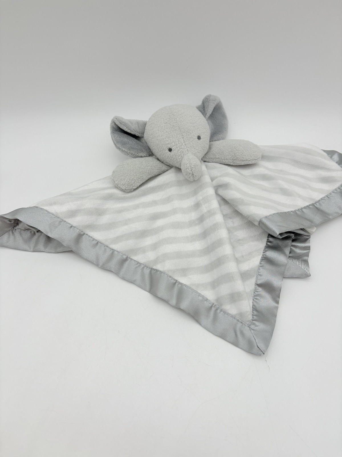 Cloud Island Elephant Blanket Lovey Plush Gray White Striped Target Nursery 6