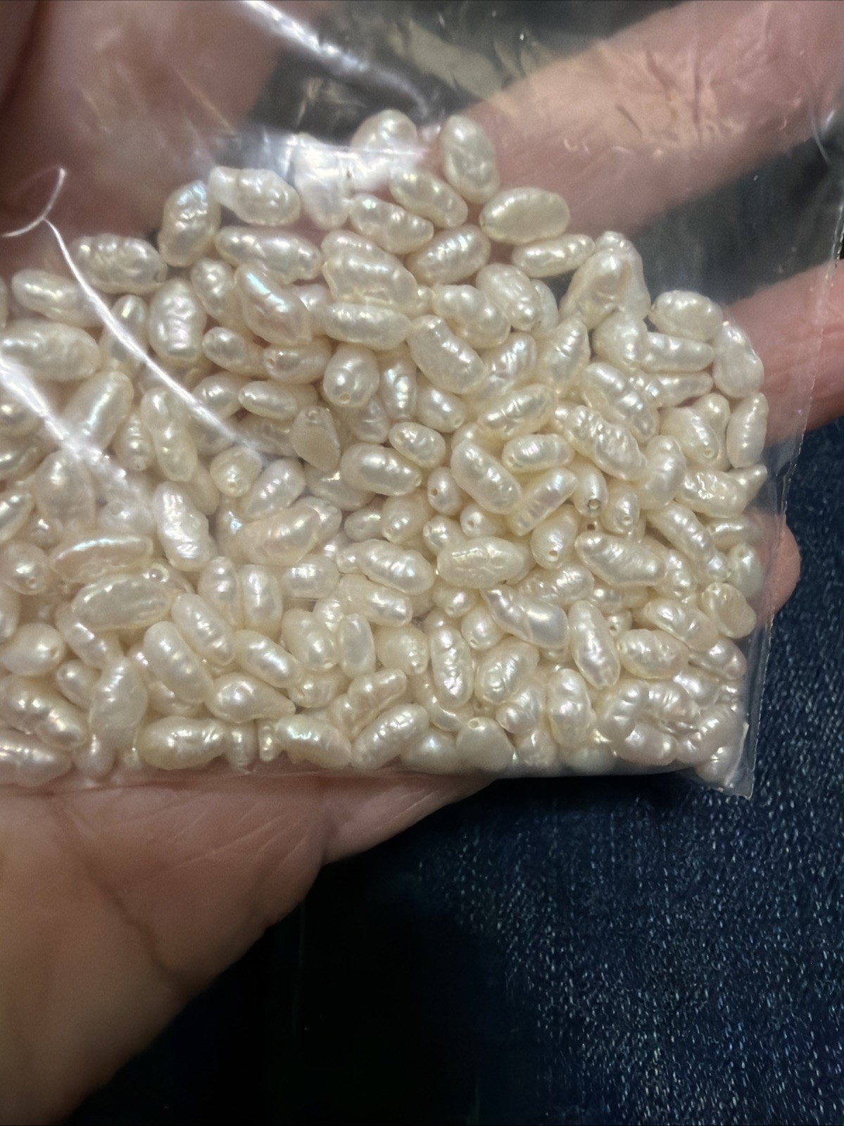 Loose Freshwater Pearl Beads 35 grams High Luster White Off White Natural