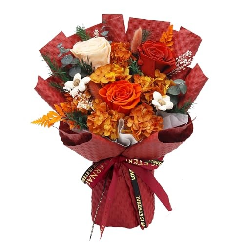  Preserved Flower Bouquet, Fresh Flowers for Delivery Prime Tomorrow, Red