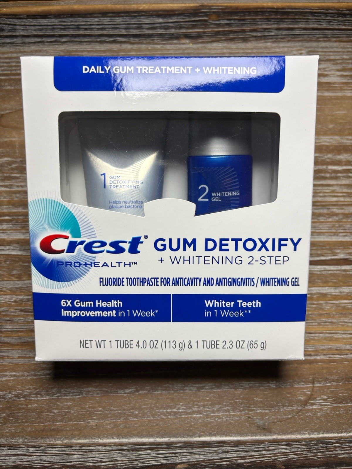 Crest Pro-Health Gum Detoxify Whitening 2-Step Mint Toothpaste Kit 4.0oz 2.3oz