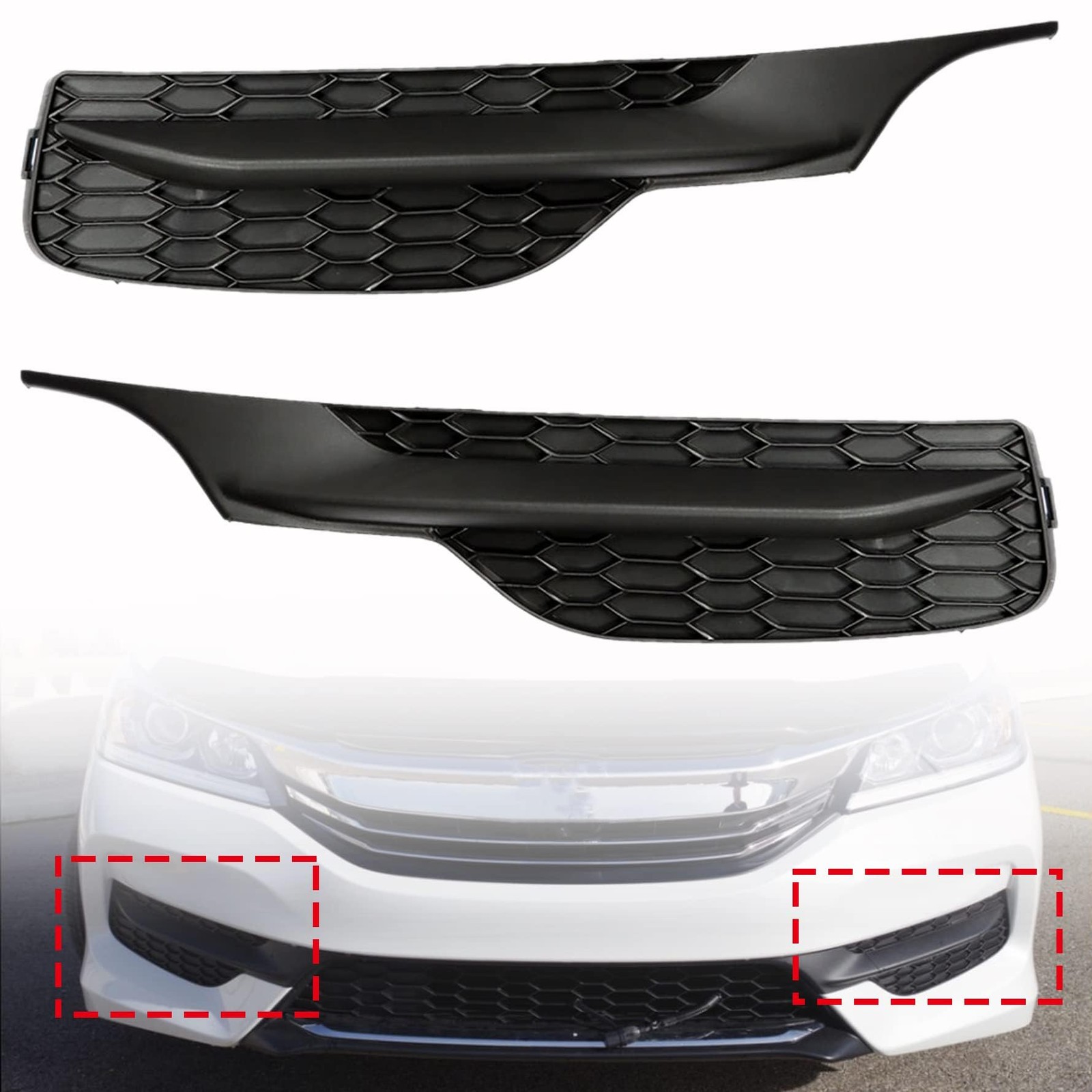 munirater 2-Pack Front Bumper Fog Light Cover Left and Right Side Replacement fo