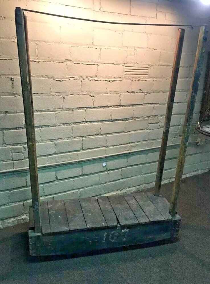 Antique Industrial Clothing Rack Rolling Cart Factory Mercantile