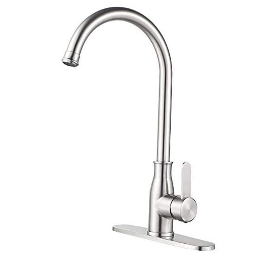  Single Handle Kitchen Faucet Stainless Steel，Modern High Arc Brushed Nickel