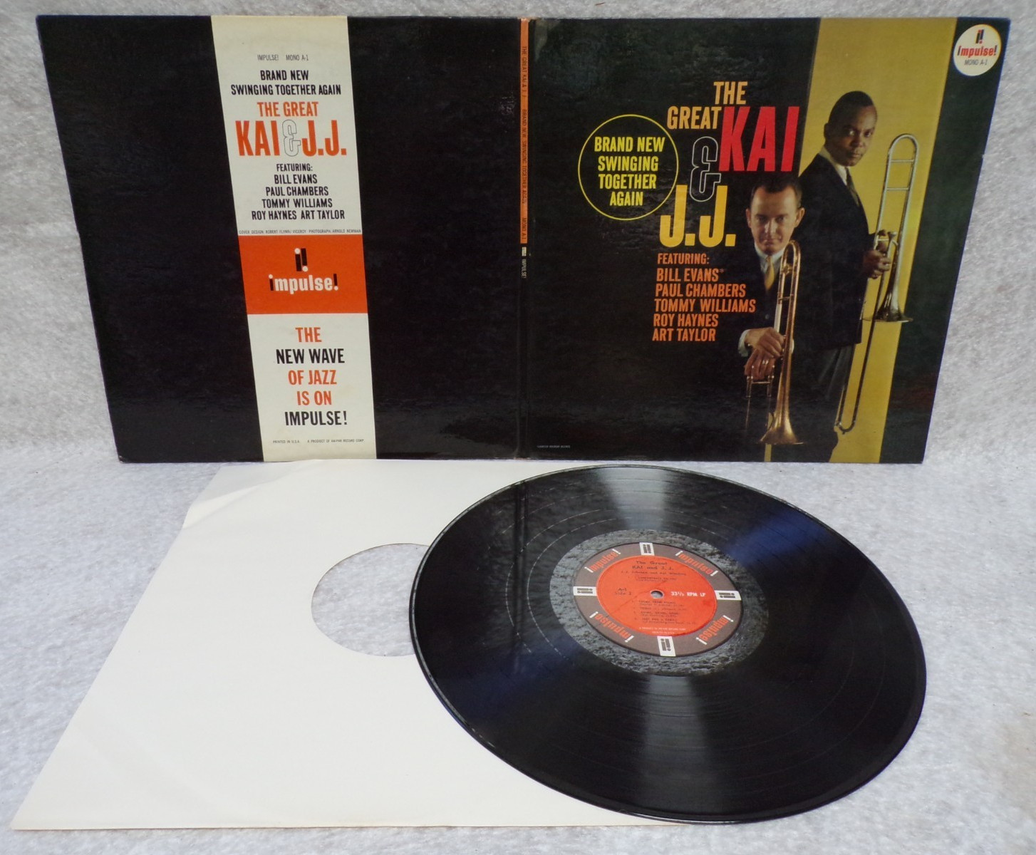 THE GREAT KAI & J.J. SWINGING TOGETHER AGAIN 1961 VINYL RECORD IMPULSE MONO A-1