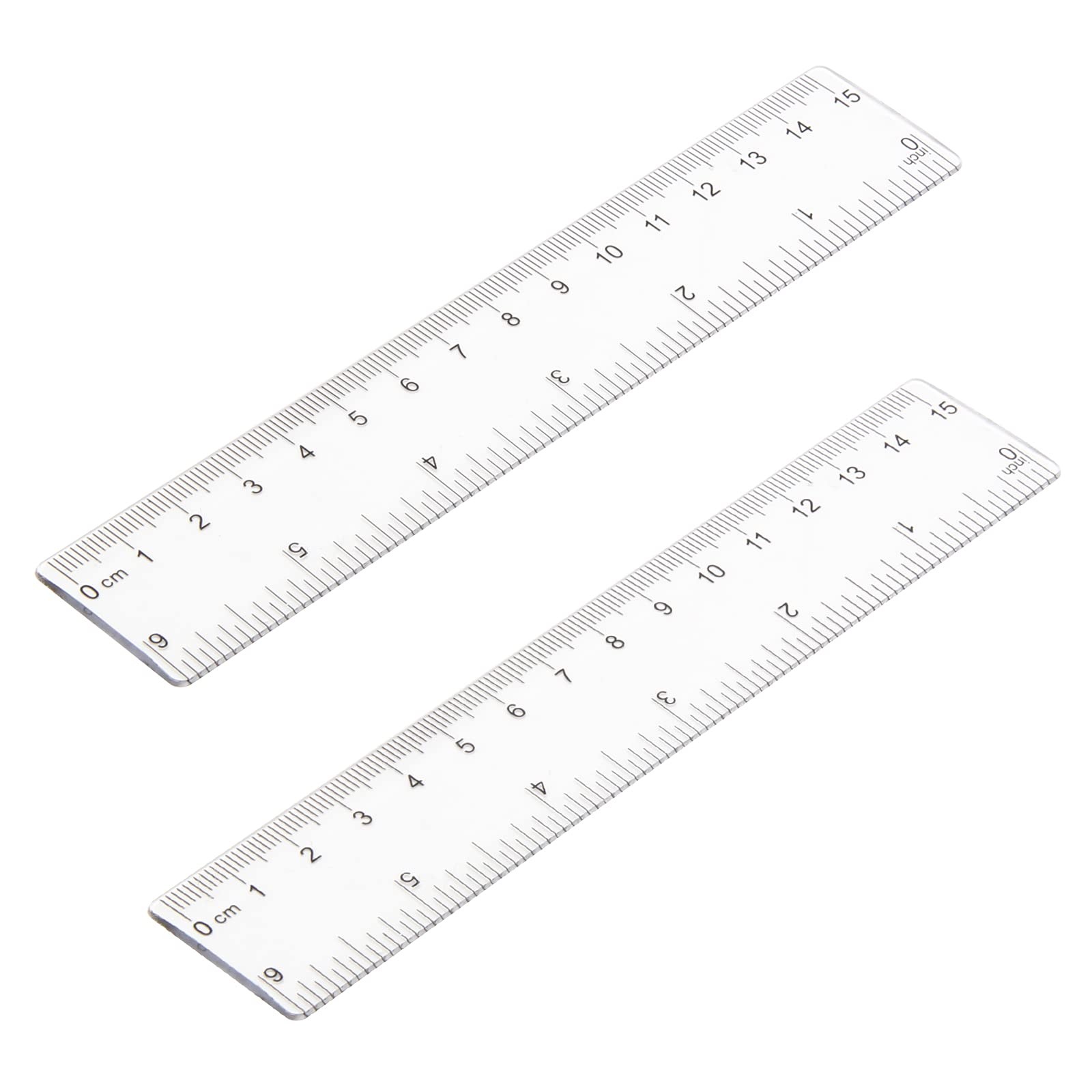 Pletpet 2 Pack 6 inch Clear Plastic Ruler Straight 6 inch, Transparency 