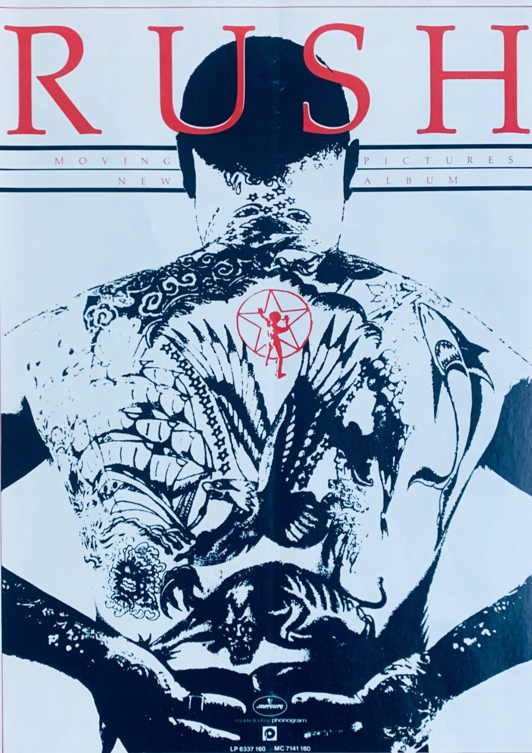 RUSH 1981 original POSTER ADVERT MOVING PICTURES