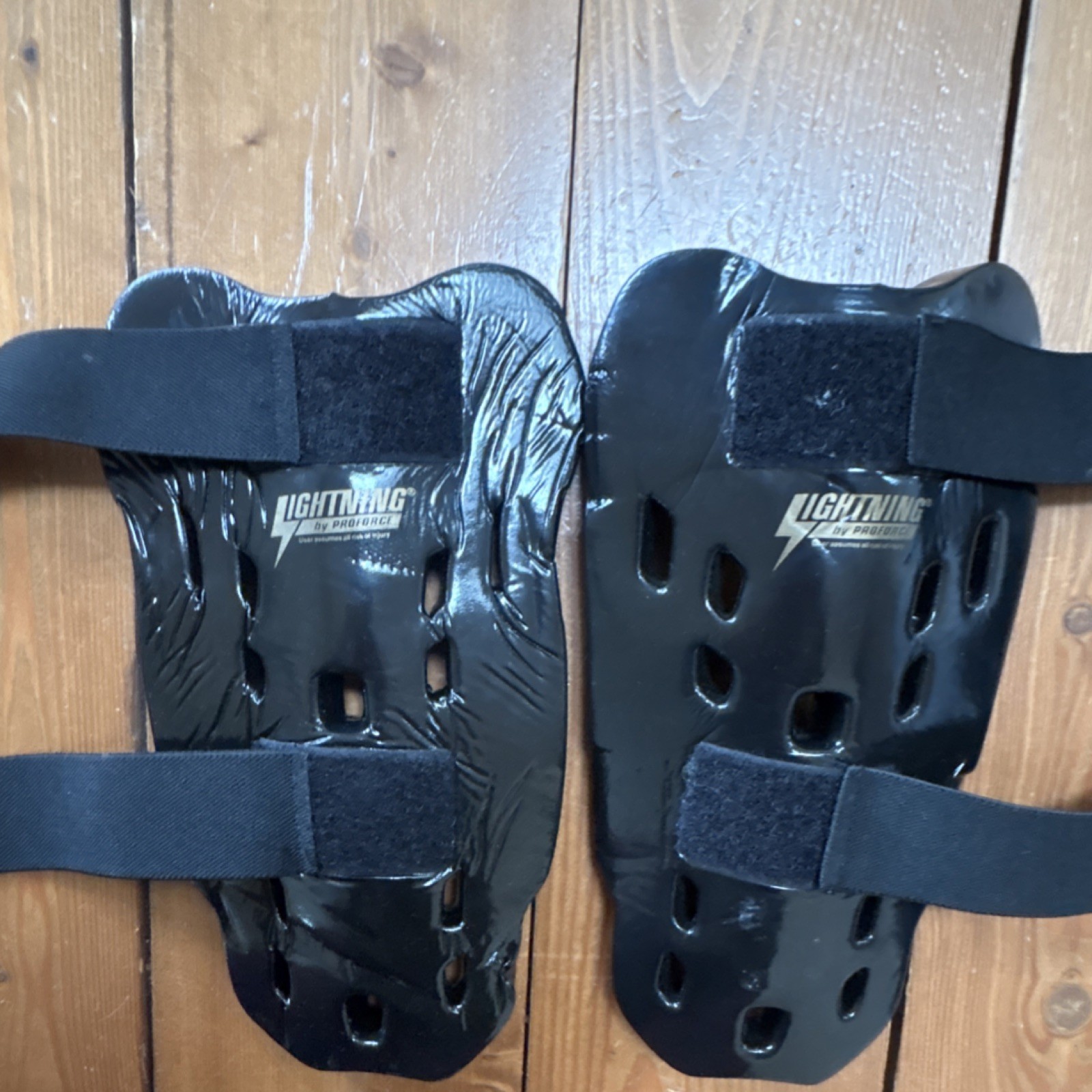 ProForce Lightning Martial Arts Shin Guards Black Small Child S 