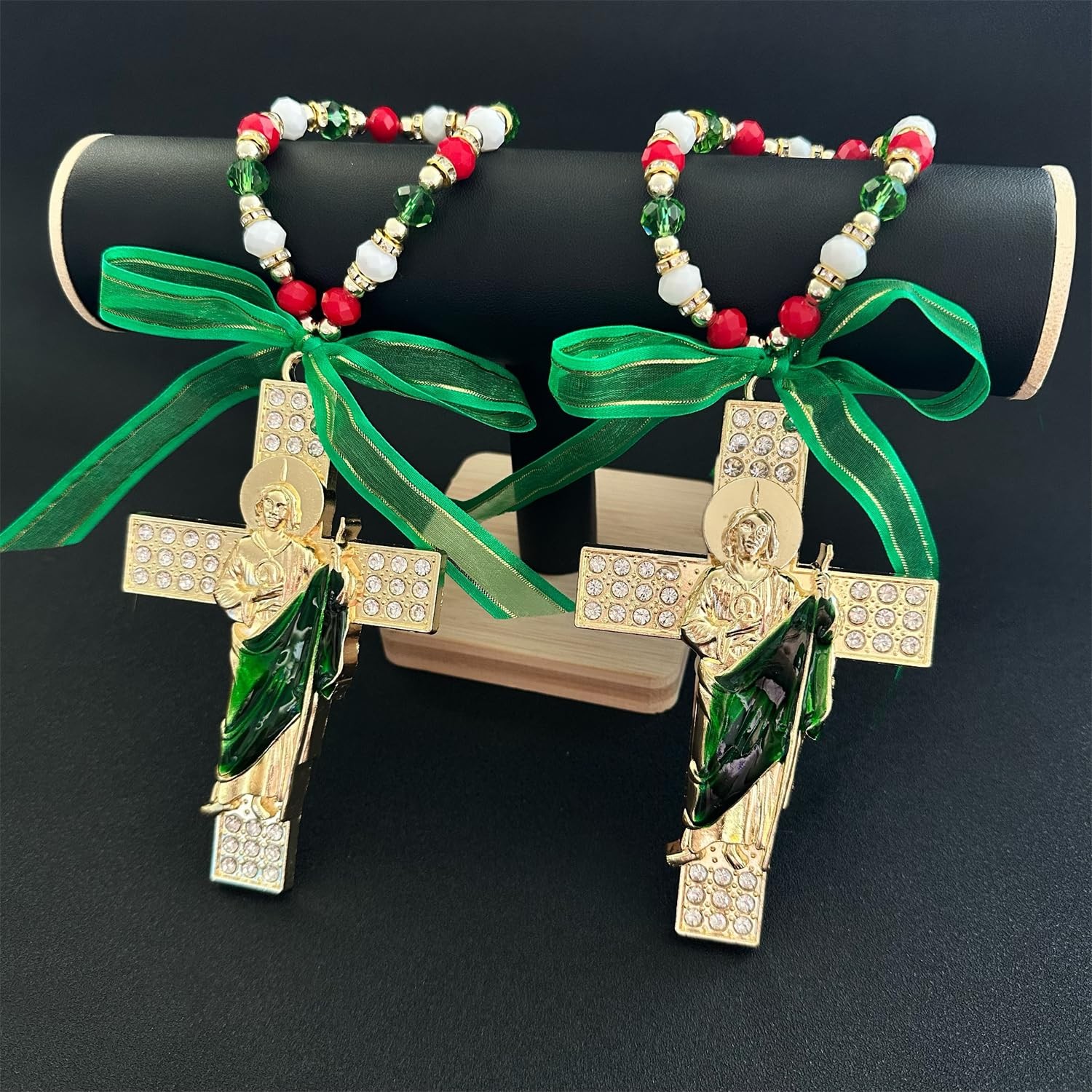 Saint Jude Medal Crucifix Door Hanger, 2 Pieces, Catholic Gifts with Saint Be...