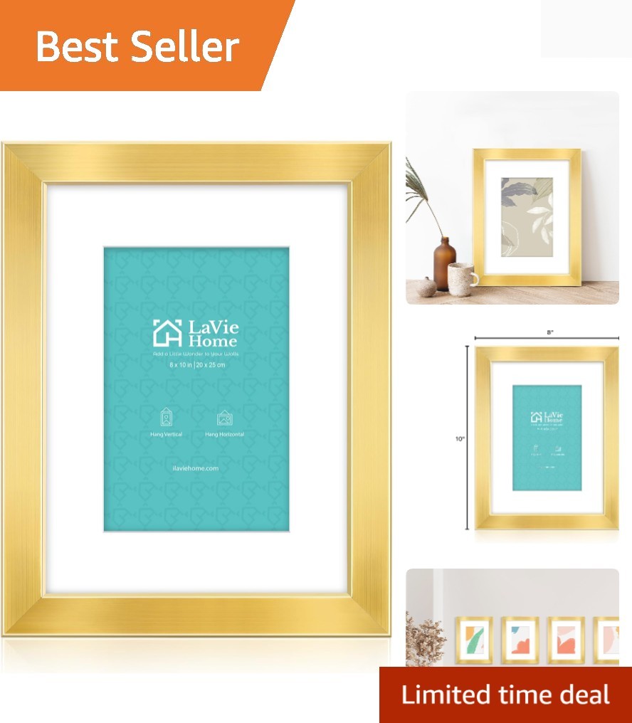 Gallery-Style Gold 8x10 Picture Frame - Easily Display Your Cherished Memories