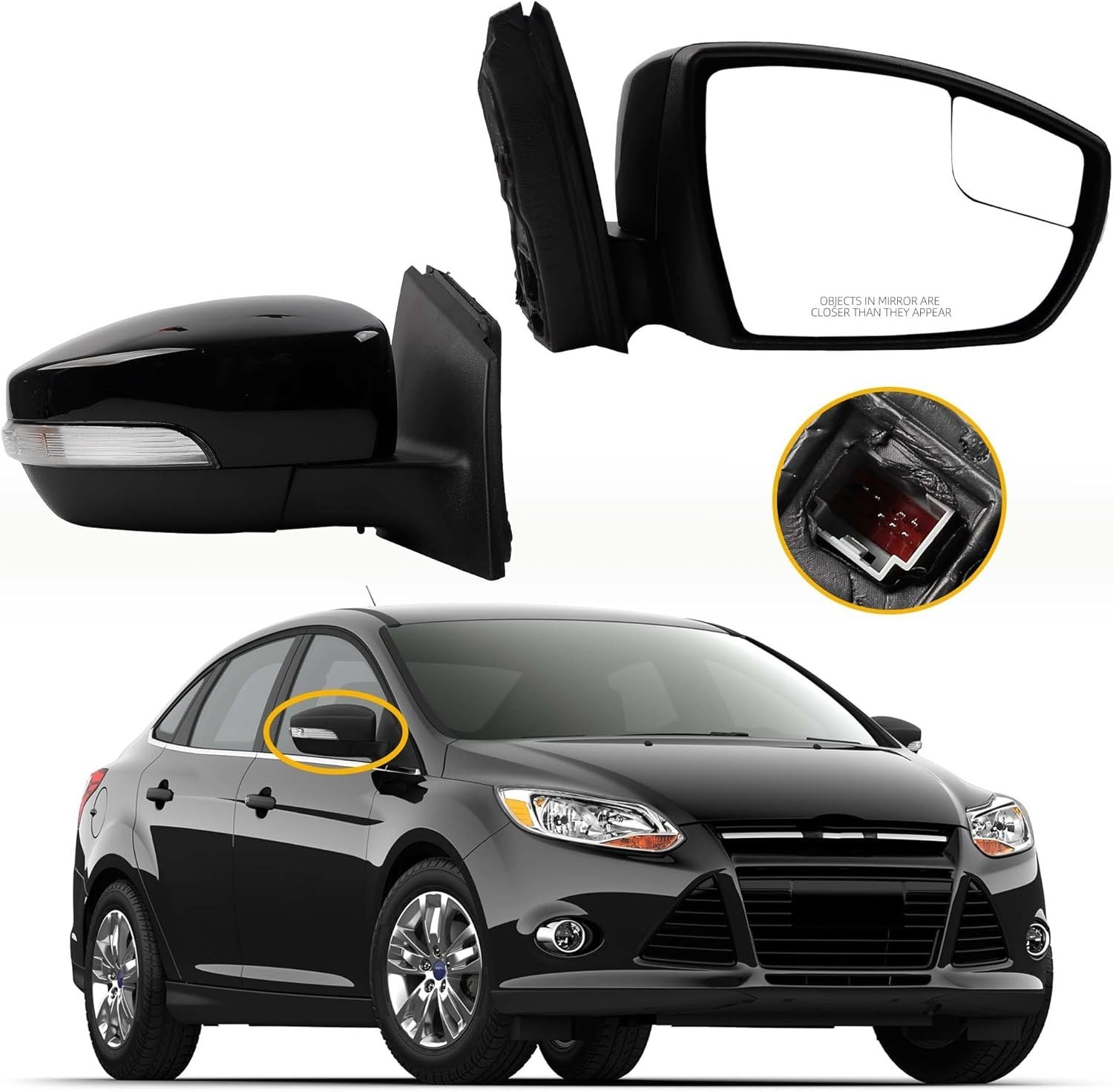 Right Passenger Side Mirror Compatible with 2012-2014 Ford Focus Door Mirror w/